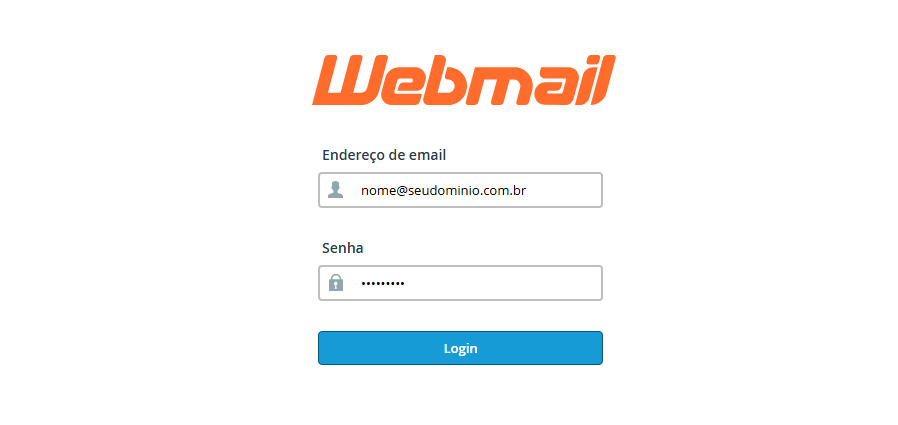 Tela de login Webmail