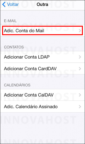 Configurar conta de email no iOS