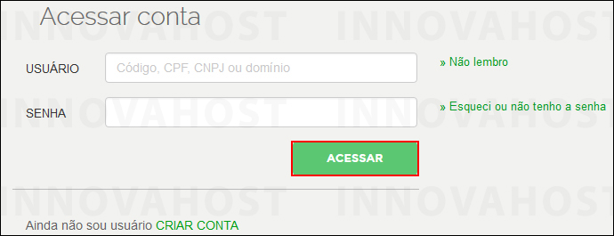 Faça login no sistema do Registro.br com seus dados de acesso.