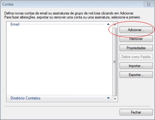 Configurando o Windows Live Mail em sua hospedagem Innova Host - Passo 2